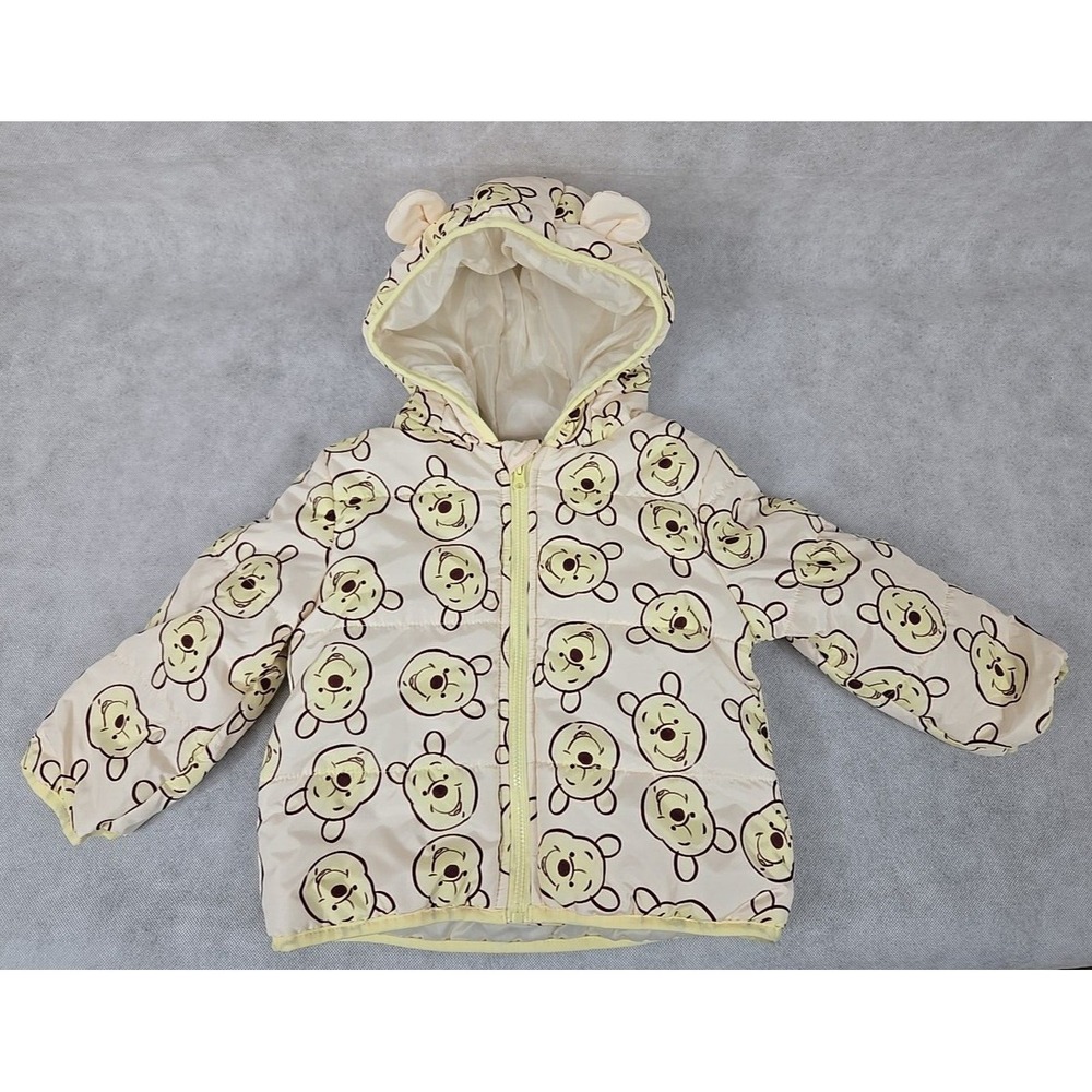 Winnie The Pooh Puffer Jacket Girl Boy Size 18M Honey With Hood Winter Coat‎ NWT